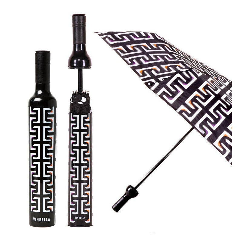 GEOMETRIC BLACK BOTTLE UMBRELLA-Vinrella