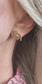 ADORABLE BULLDOG EARRINGS- GOLD STAINLESS STEEL BULLDOGS: SILVER-Steele Sloan Designs