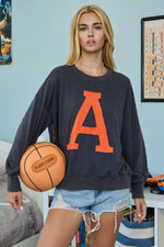 ACID 'A' WASHED ORANGE AND NAVY SWEATSHIRT A LOGO ON TOP (AUBURN)-Oddi