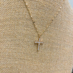 GOLD DIAMOND CROSS NECKLACE-Sissy Boutique