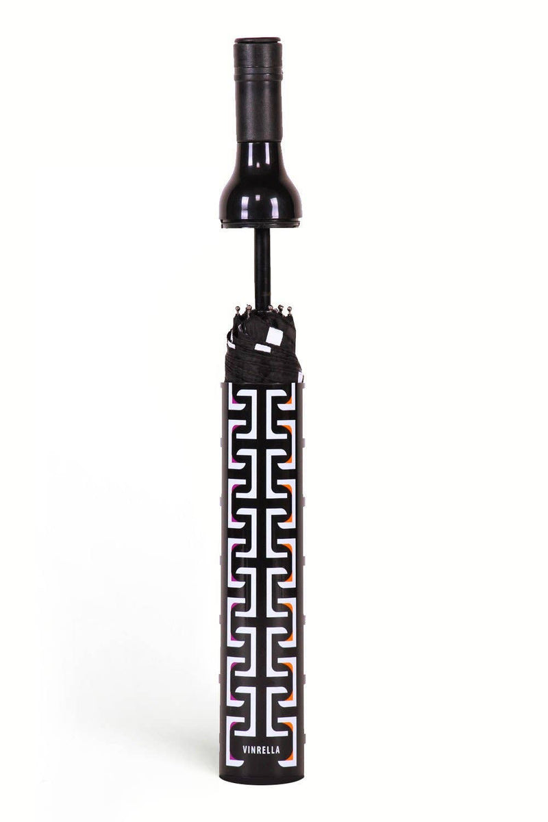 GEOMETRIC BLACK BOTTLE UMBRELLA-Vinrella