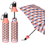 GINGHAM PINK WATER BOTTLE UMBRELLA-Vinrella