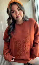 EVELYN EMBOSSED SWEATER - CORN MAZE PUMPKIN SPICE LATTE-JadyK