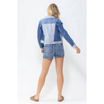 JUDY BLUE COLOR BLOCK DENIM JACKET-Judy Blue