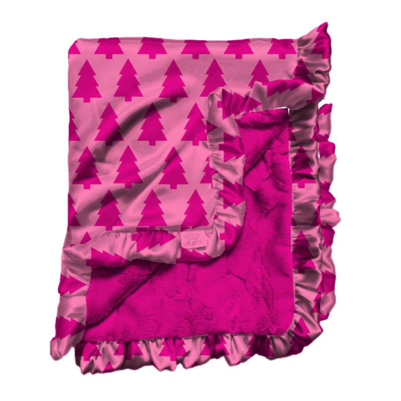 JANE MARIE DREAMING OF A PINK CHRISTMAS SATIN RUFFLE BLANKET-Sissy Boutique