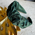 GREEN SCRUNCH FABRIC HEADBAND-Sissy Boutique