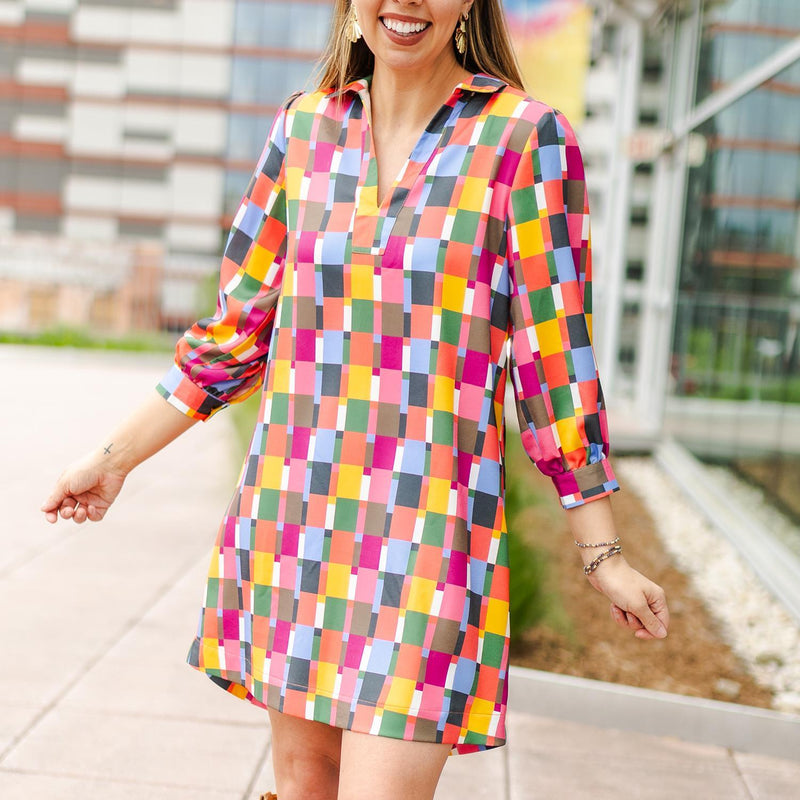 THE CHARLEE CHECK ME OUT MULTI COLOR DRESS BY MICHELLE MCDOWELL-Michelle McDowell