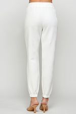 White Textured Jogger Pants Set-Sissy Boutique