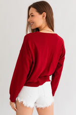 ALABAMA GAME DAY LIGHT WEIGHT BURGUNDY AND WHITE SWEATER-Sissy Boutique