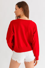 GEORGIA GAME DAY LIGHT WEIGHT RED AND BLACK SWEATER-Sissy Boutique