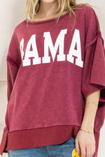 BAMA BURGUNDY KNIT TERRY TOP-Sissy Boutique