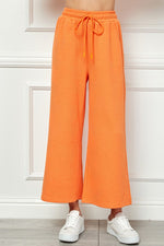 Orange Textured Pants Set-Sissy Boutique