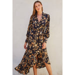 It Depends Ruffled Midi Wrap Dress-Dress Forum