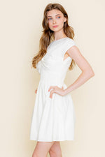 MINIMALIST SMOCK WAIST FRONT TWIST MINI DRESS-Fore Collection-Sissy Boutique