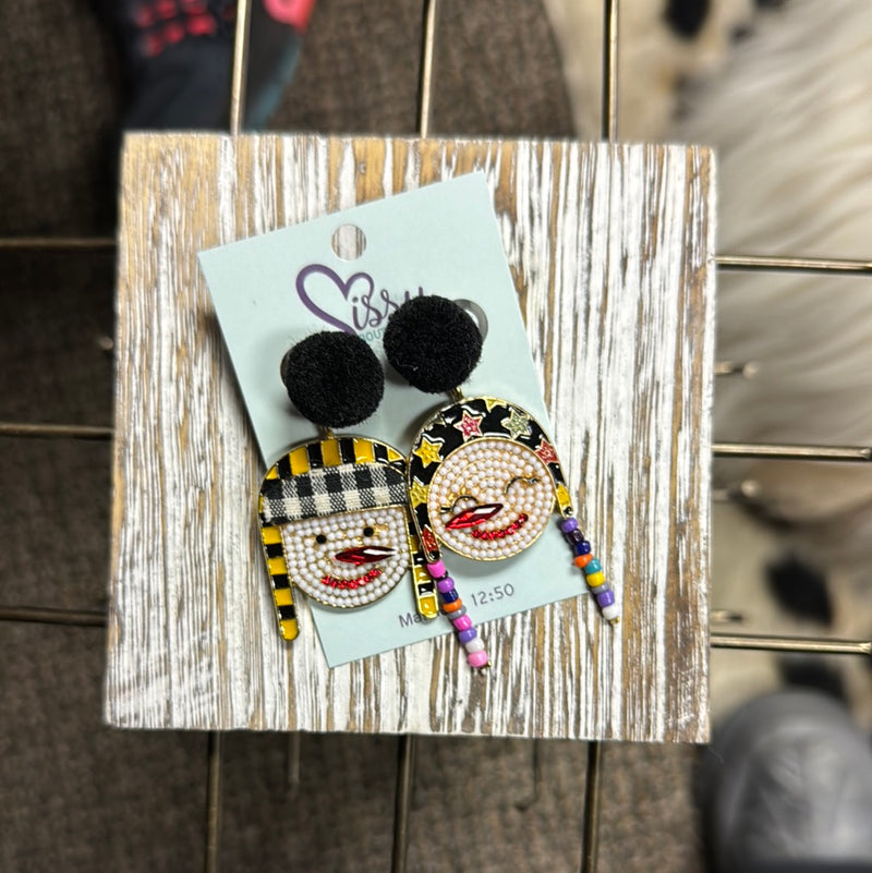 SNOWMAN COUPLE CHRISTMAS EARRINGS-Sissy Boutique