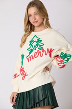 CHRISTMAS TREE AND ORNAMENTS SWEATER-Sissy Boutique