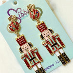 CHRISTMAS NUTCRACKER AND CANDY DROP EARRINGS-Sissy Boutique