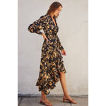 It Depends Ruffled Midi Wrap Dress-Dress Forum