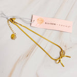 Herringbone Chain Bow Anklet-Ellison+Young-Sissy Boutique