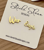 WAR EAGLE GOLD STUD EARRINGS PERFECT AUBURN GIFT! AUBURN FAN-Steele Sloan Designs