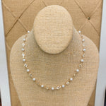 PEARL AND DIAMOND GOLD NECKLACE-Sissy Boutique