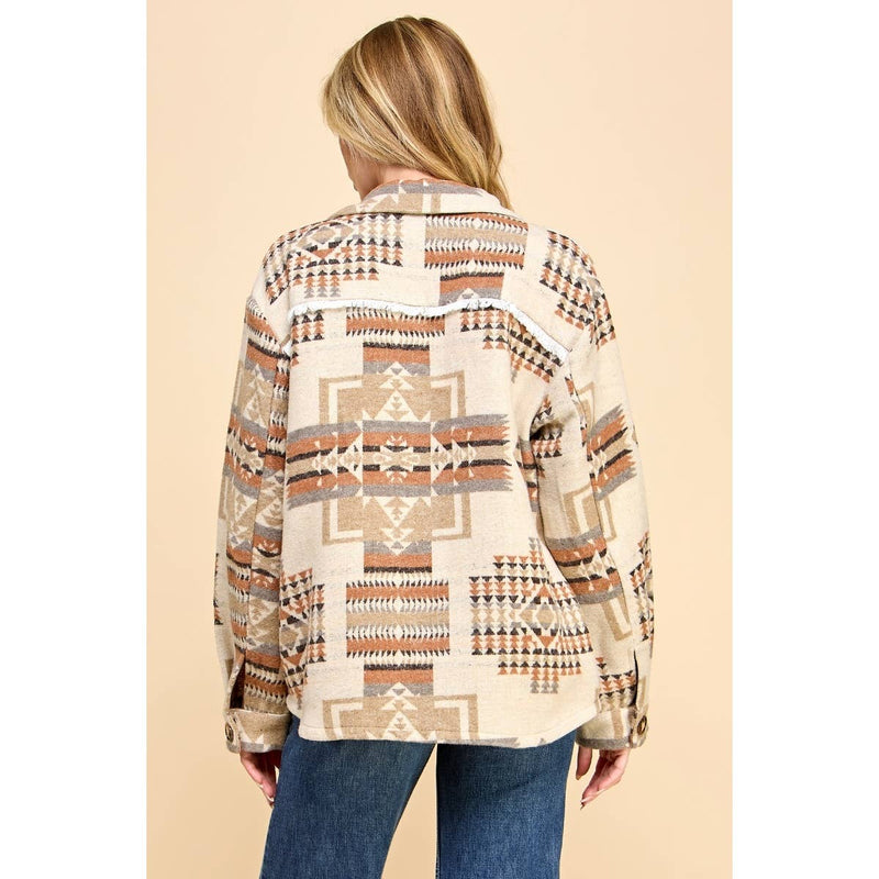 Aztec Print Shacket-Veveret-Sissy Boutique