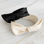 Tied Satin Side Bow Headband-Ellison+Young-Sissy Boutique