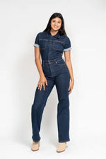 Judy Blue High Waisted Tummy Control Straight Leg Jumpsuit-Sissy Boutique-Sissy Boutique