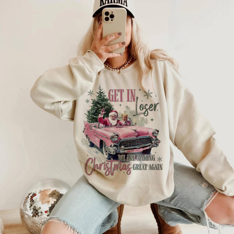 Trump Get In Loser Santa Christmas Sweatshirt-NVC Ecommerce LLC