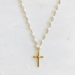 Cabled Cross Pendant Necklace-Ellison+Young-Sissy Boutique