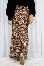 Leopard Printed Bias Cut Satin Maxi Skirt-Vine & Love-Sissy Boutique