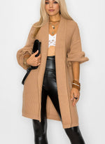 CASUAL CAMEL COLORED SOLID FALL LONG SLEEVE CARDIGAN-Cezele