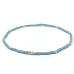 2MM NEWPORT PALE TURQUOISE BLUE + GOLD FILLED WATERPROOF BRACELET-erin gray