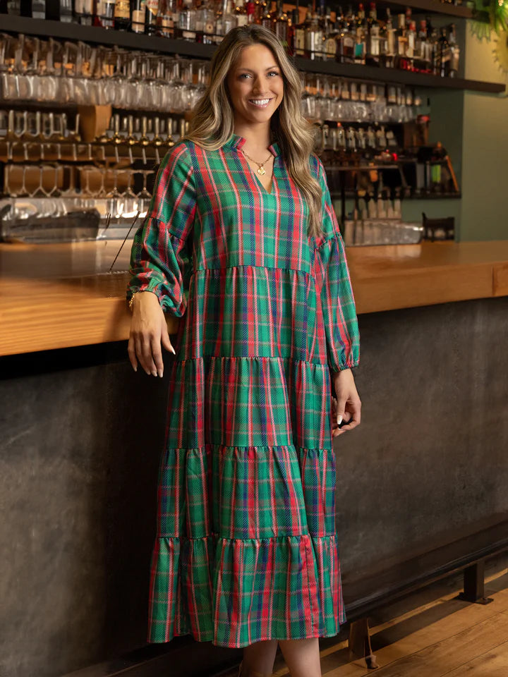 Michelle Mcdowell Christina Dress | Plaid About You Green-Michelle McDowell-Sissy Boutique