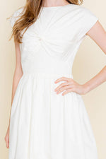 MINIMALIST SMOCK WAIST FRONT TWIST MINI DRESS-Fore Collection-Sissy Boutique