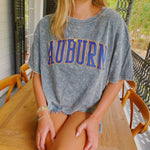 AUBURN PUFF GREY MINERAL GRAPHIC LONG CROP TEE-Rustee Clothing-Sissy Boutique