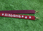 CRIMSON WHITE & STARS ALABAMA BEADED PURSE STRAP-Sissy Boutique