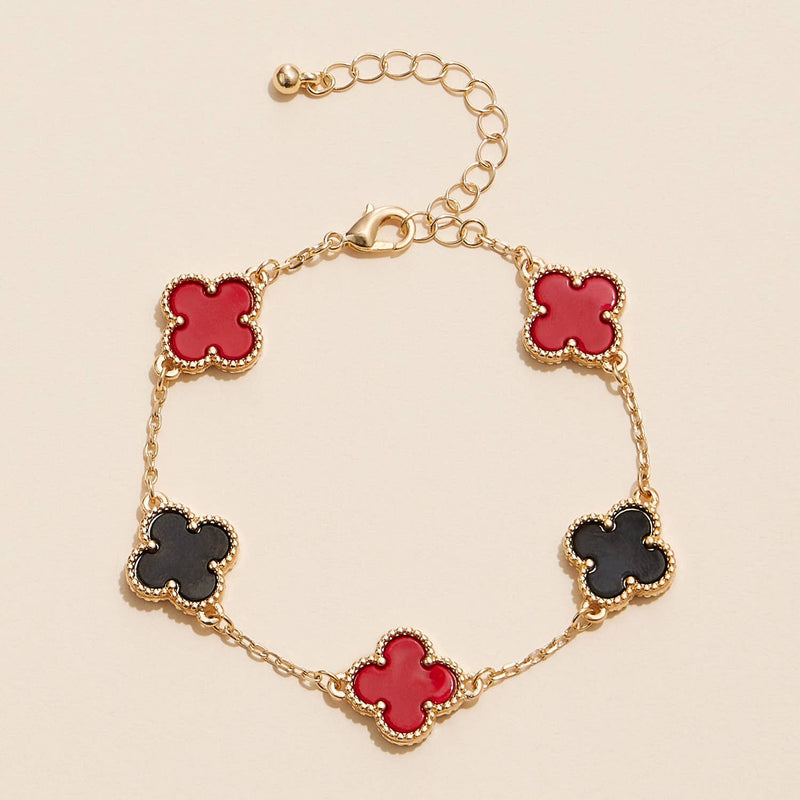 CLOVER CHARMS GOLD GAME DAY BRACELET-Sissy Boutique