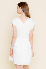 MINIMALIST SMOCK WAIST FRONT TWIST MINI DRESS-Fore Collection-Sissy Boutique