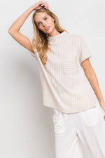 IVORY EMBROIDERED MOCK NECK KINT TOP-Ces Femme