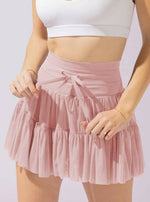 HIGH-WAISTED LACE-UP PANELLED PLEATED SKIRT: BLACK-Rosa Clothing