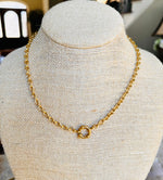 14K GOLD 16.5” PLATED CABLE LINK CHAIN WITH GOLD CHARM CLASP-Sissy Boutique