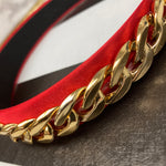 RED AND GOLD CHAIN HEADBAND-Sissy Boutique