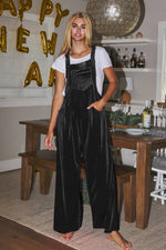 PLUS Velvet Front Shirring Jumpsuit-Oddi-Sissy Boutique