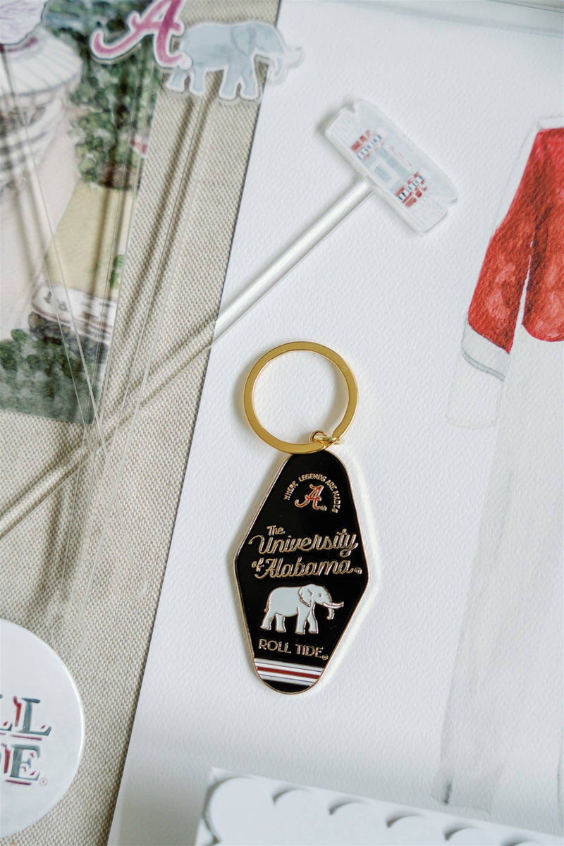 University of Alabama Enamel Keychain, Collegiate-Gracefully Made Art-Sissy Boutique