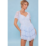 SWEETHEART NECK LACE DRESS WITH RUFFLED SKIRT-idem ditto-Sissy Boutique