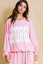 GEORGIA PINK COMFY OVERSIZE GRAPHIC SWEATSHIRT, GAMEDAY-BUCKETLIST