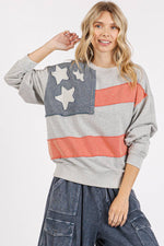 AMERICAN FLAG USA PATCH MINERAL WASH PULLOVER TOP-mittoshop-Sissy Boutique