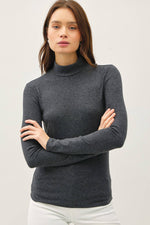 DEEP BLUE/NAVY BASIC TURTLE NECK KNIT TOP-Be Cool