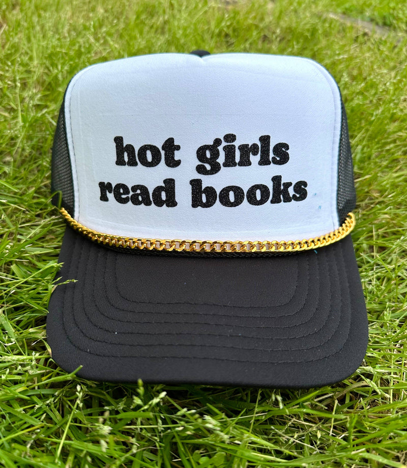 HOT GIRLS READ BOOKS TRUCKER HAT-Grace And Groove